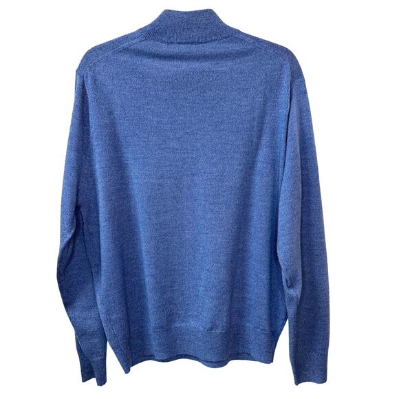 VINTAGE Jos. A. Bank Wool Sweater Size M Mock Turtleneck Blue Capsule Minimalist - Picture 3 of 7